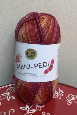 Brand New Lion Brand Mani-Pedi Yarn Color # 605 Mittens Burgundy Rust Purple