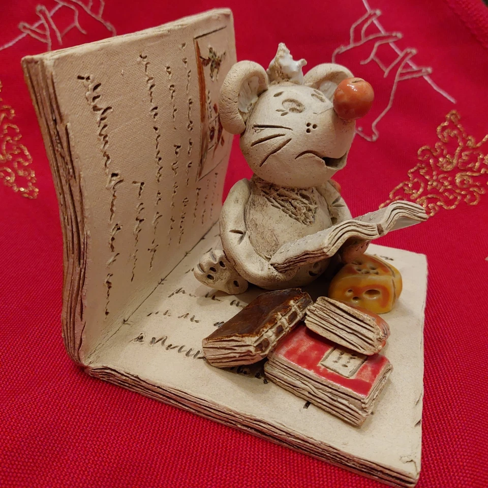 Buchstütze Keramik  Leseratte  - Bild 2 von 4