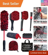 8-Piece Wheel Cleaning Kit with Microfiber Brush Rubber Grip Tire Brush ..