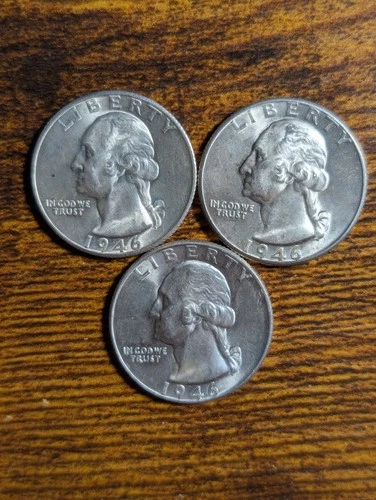 Choice Unc 1946 P+D+S Washington Quarter  Collection Lot Set