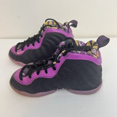 Nike Little Posite One PS Kids Size 11 11C DQ6212-500 Cave Purple/Saturn Gold