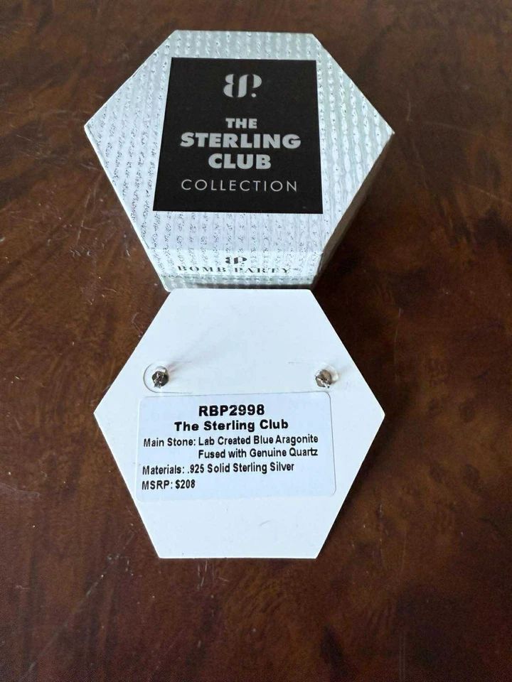 Bomb Party-Sterling Club RbP2998 Lab Created Blue Aragonite with genuine Quartz - Image 3 of 4