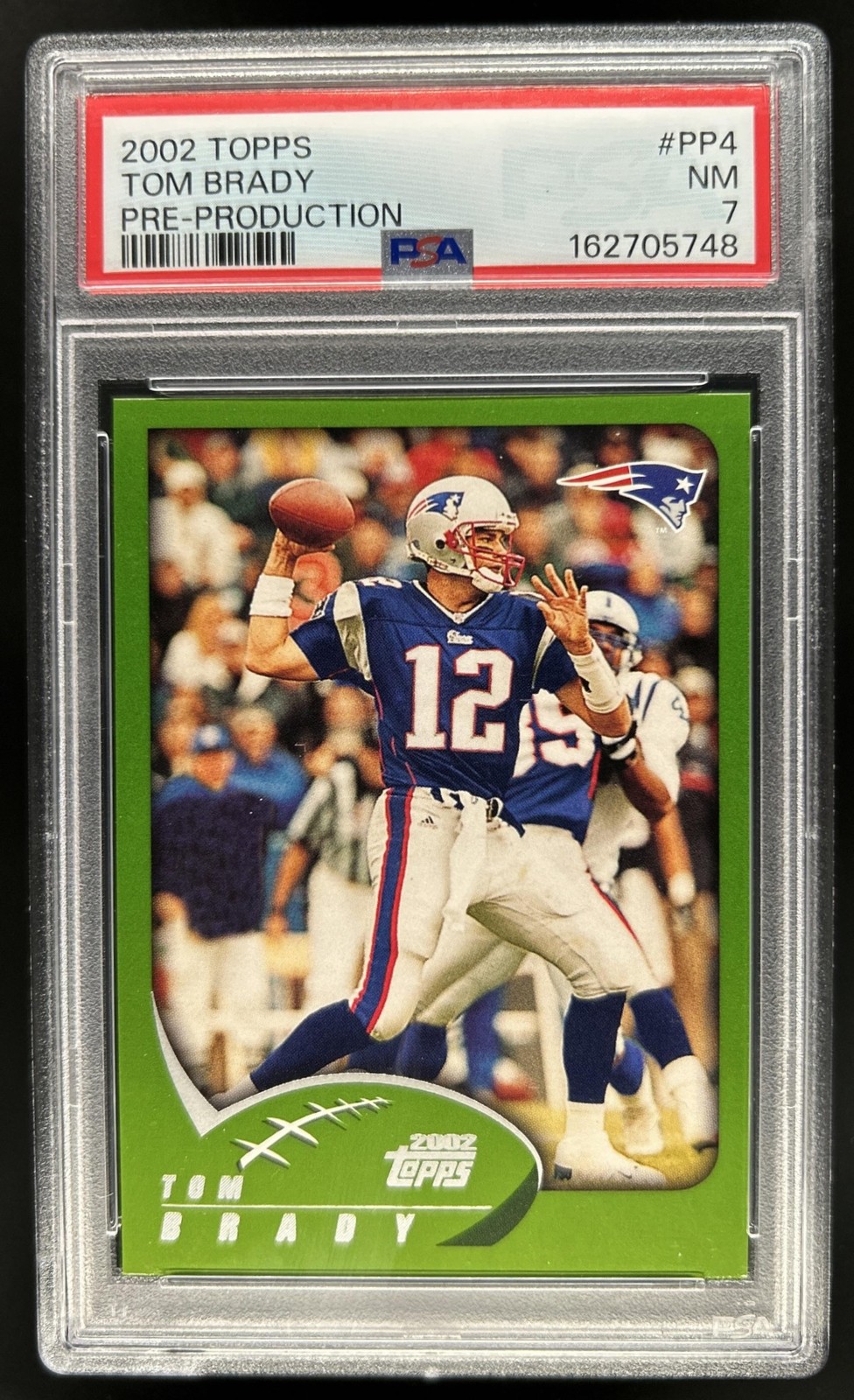 2002 Topps Tom Brady Pre Production #PP4 Patriots PSA 7