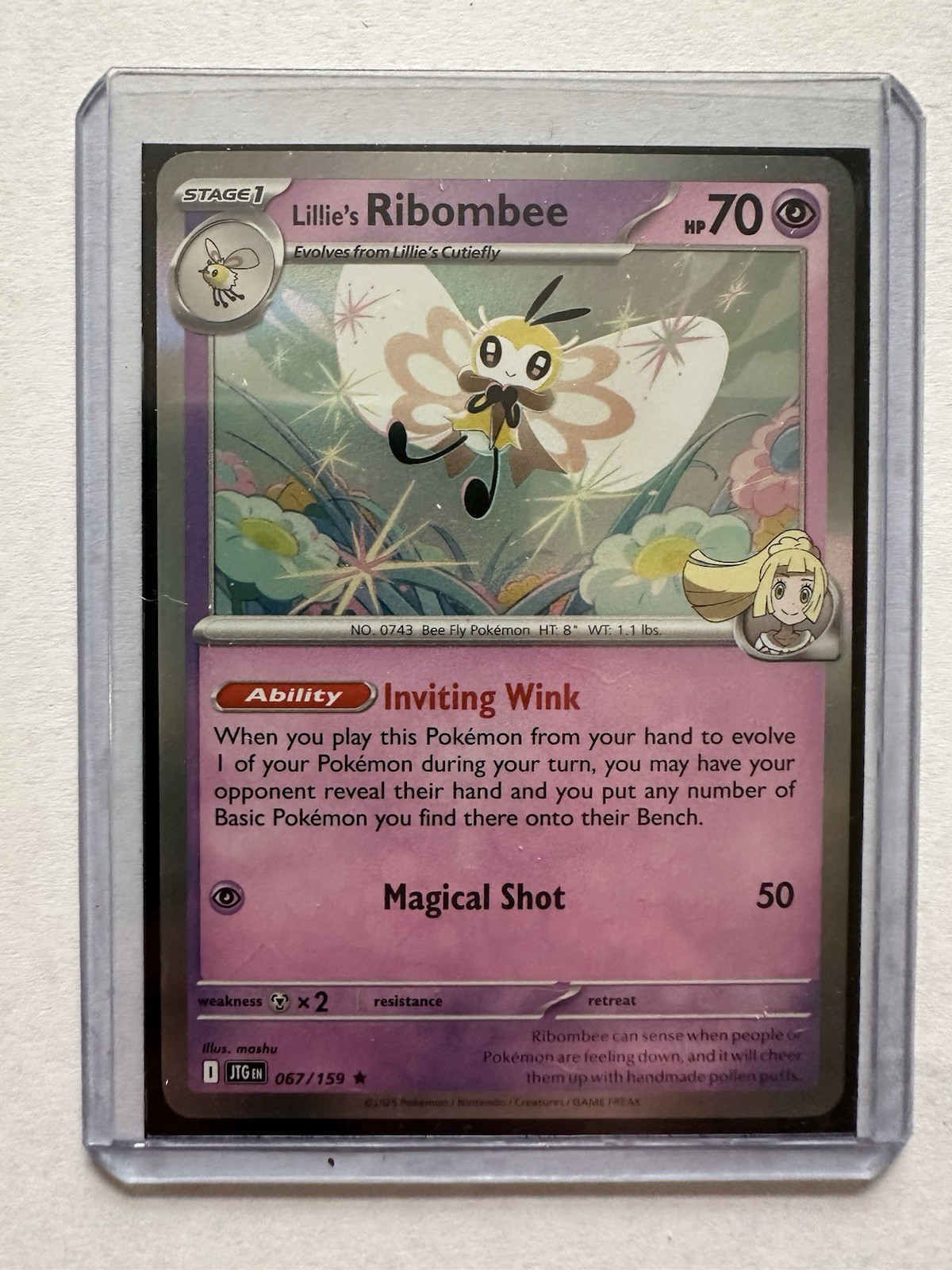 Lillie’s Ribombee Holo 67/159 - Pokemon TCG - Journey Together - NM