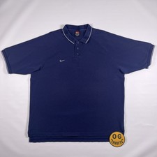 VTG Nike Team Golf Style Polo Shirt XXL Navy Blue Swoosh Short Sleeve