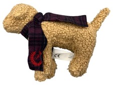 Victoria's Secret Pink Dog Plush With Plaid Scarf  Embroidered Details 8"