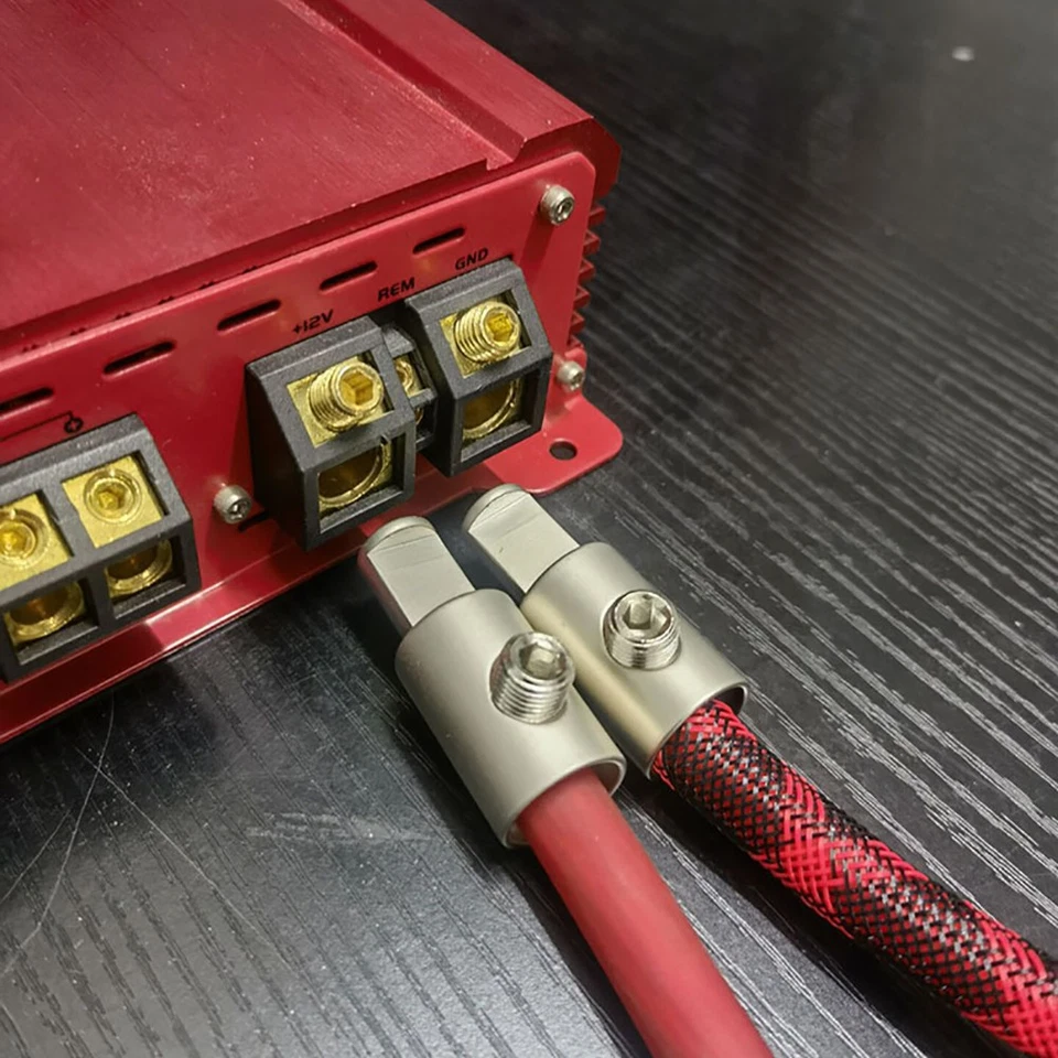 4X Car Audio AMP 1/0 Gauge Power Ground Wire Pin AWG Terminal Input Wire Reducer - Image 3 of 4