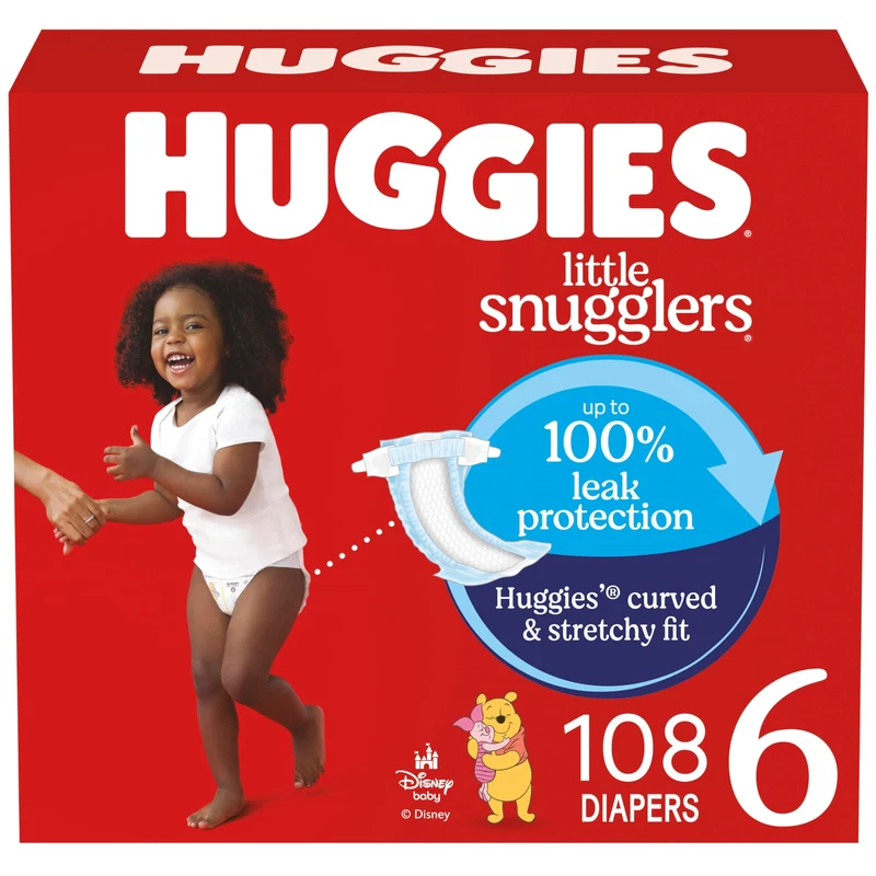 Huggies Size 6 Diapers Little Snugglers Baby Diapers Size 6 35 Lbs 108 Count 2