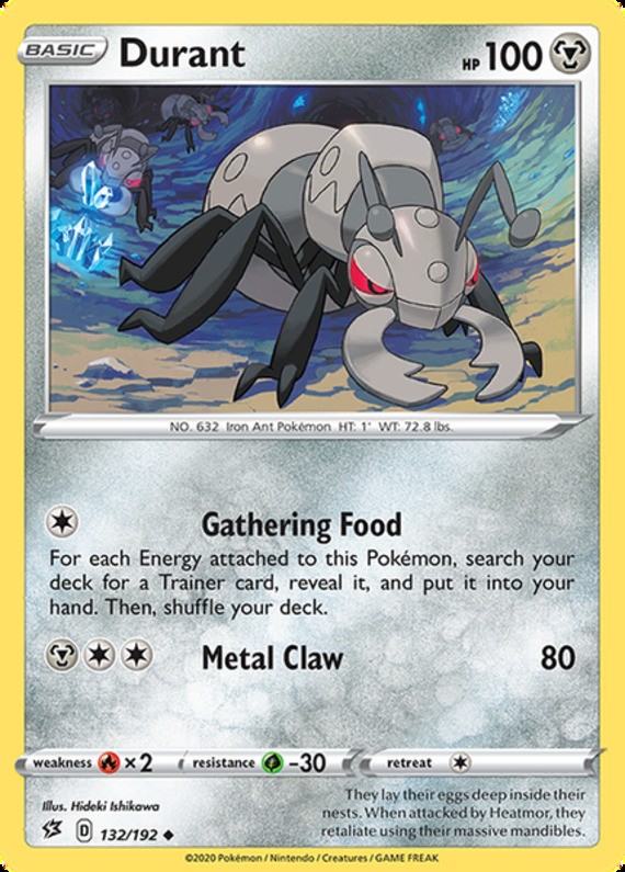 Durant - 132/192 - Uncommon (Near Mint) Rebel Clash - Metal Pokémon