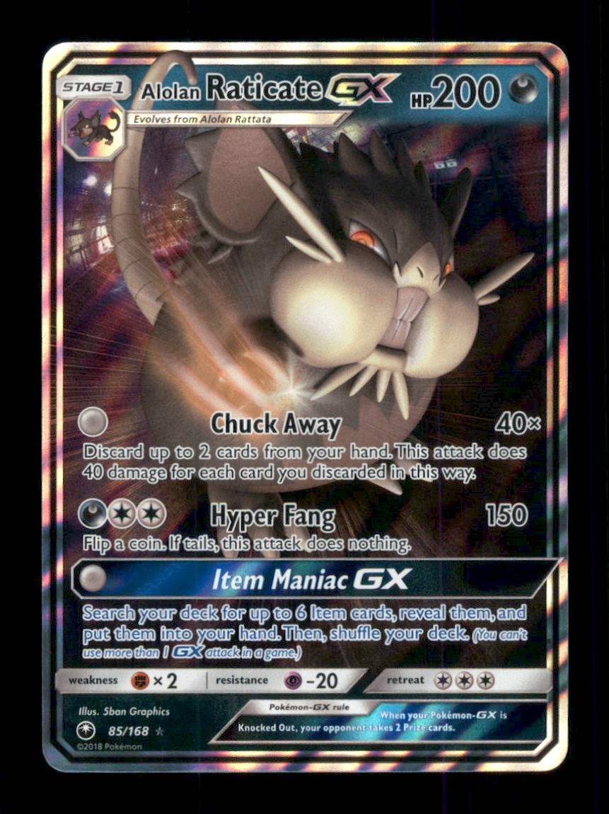 Alolan Raticate GX Ultra Rare Holo SM - Celestial Storm 85/168 NM