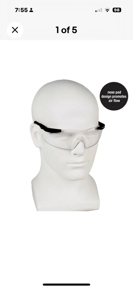 Óculos de segurança 3-Smith & Wesson 19794 Magnum Shooting transparente antiembaçante ANSIZ87 - Imagem 3 de 4