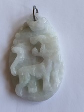 Nat&uuml;rlicher Jade Anh&auml;nger &ndash; Tiger Motiv &ndash; handgeschnitzt &ndash; Gl&uuml;ck & Schutz