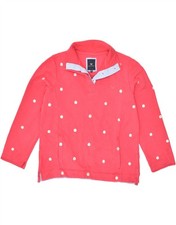 CREW CLOTHING Womens Button Neck Sweatshirt Jumper UK 12 Medium Pink AP08