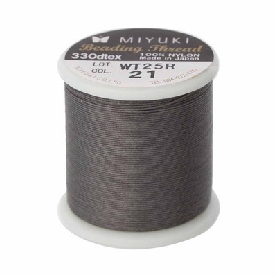 Miyuki Nylon Beading Thread Size #B, 50M/Spool Smokey Gray