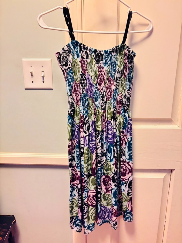 Girl's JUST LOVE MultiColor Roses Polyester / Spandex Tank Sundress Size L