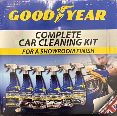 UNVERPACKT - GoodYear komplettes Auto Reinigungsset Innen Außen Reifen Rad