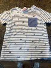 tommy bahama shirt sleeve white striped tee with sea creatures 18 mos