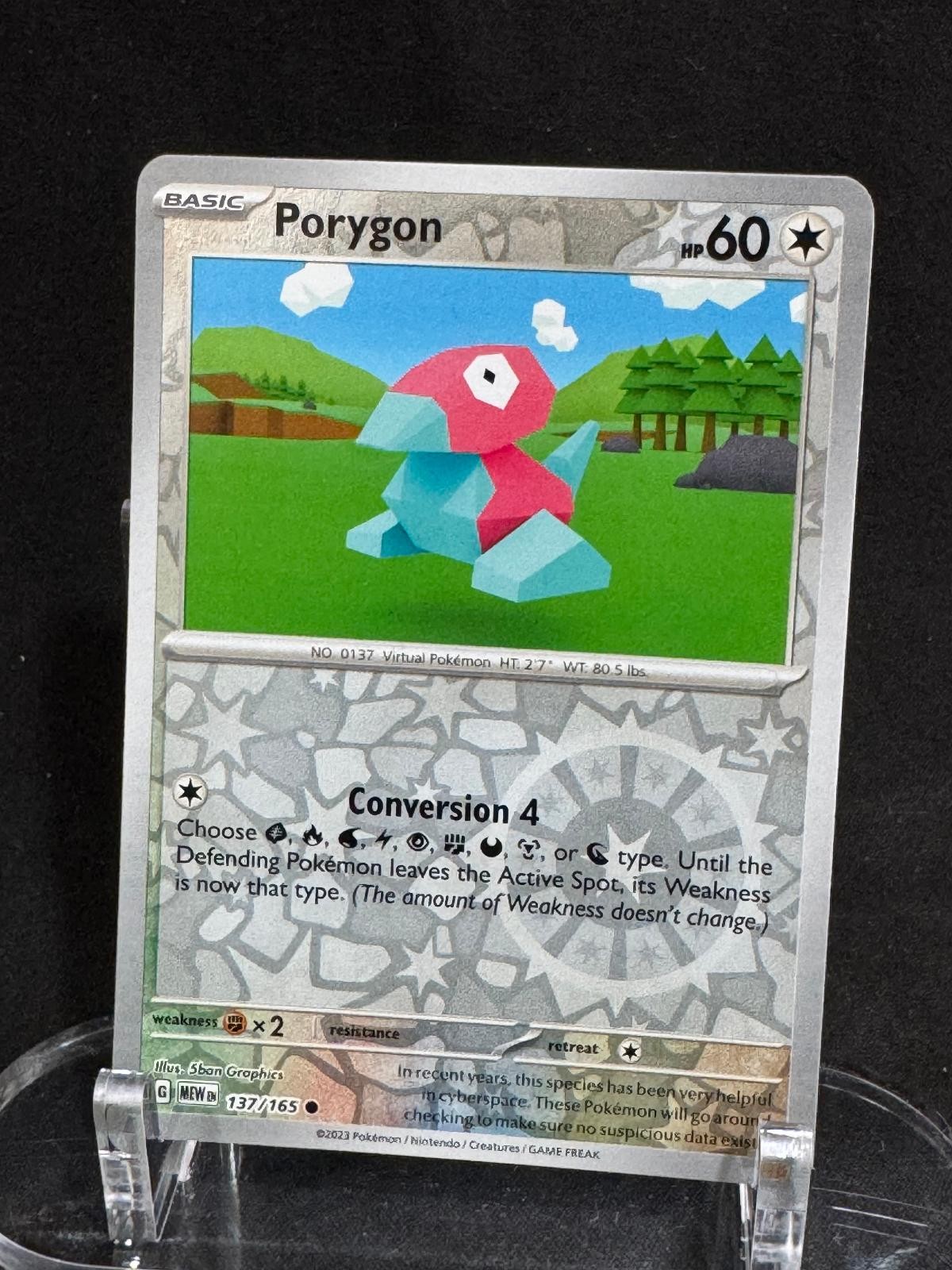 Porygon 137/165 Common 151 Pokemon Reverse Holo Near Mint