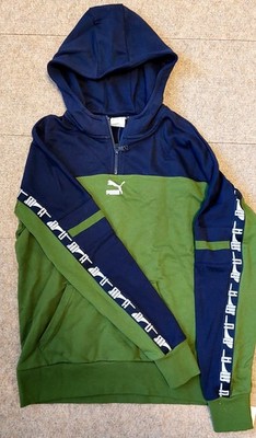 PUMA XTG Sportjacke grün-blau mit Hoodie Gr M; NEU!