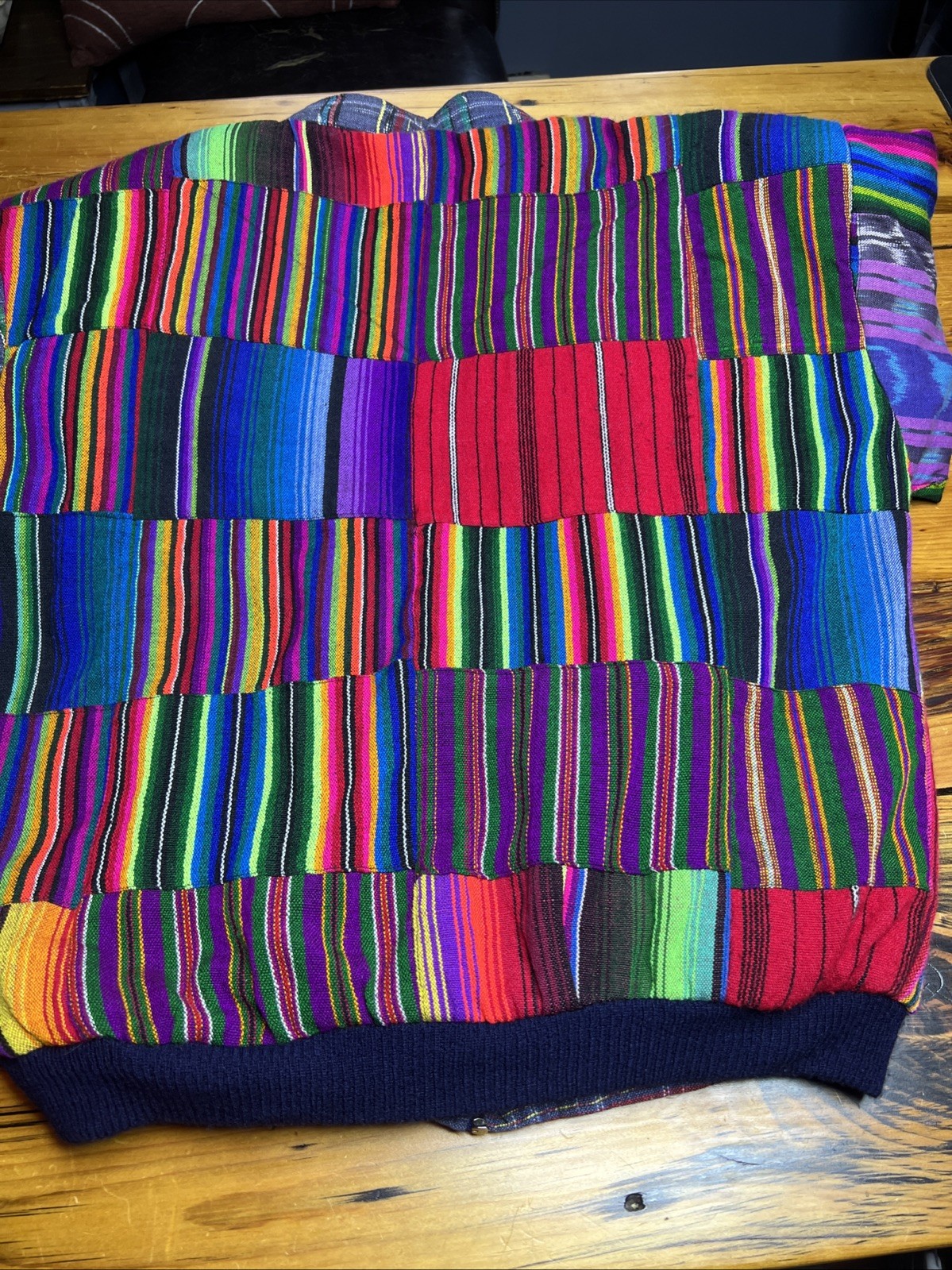 Vintage 90s Patchwork Bomber Jacket Guatemalan Se… - image 5