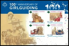 Sierra Leone 2010 - Girl Scouts - Sheet of 4 IMPERF Stamps - Scott #3033 - MNH