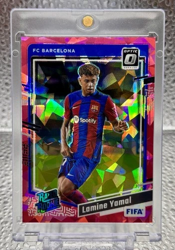 2023-24 Panini Donruss FIFA LAMINE YAMAL Optic Pink Cracked Ice RC #/25