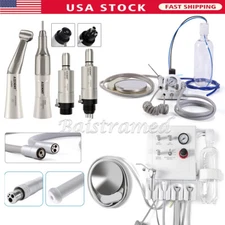 Portable Dental Turbine Unit 3Way Syringe Work with Air Compressor/Handpiece Kit