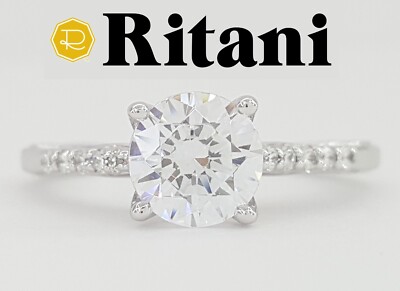 Ritani Semi-Mount Diamond Engagement Ring 0.1 ct 18k White Gold 1RZ2841 RT $1.8k