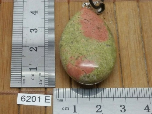 Pendentif grosse UNAKITE XL 40 mm + CORDON REGLABLE reiki collier - Picture 3 of 3