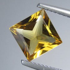 2.09Cts Natural Fantastic Square Prinecss Cut Citrine 8mm Loose Gem