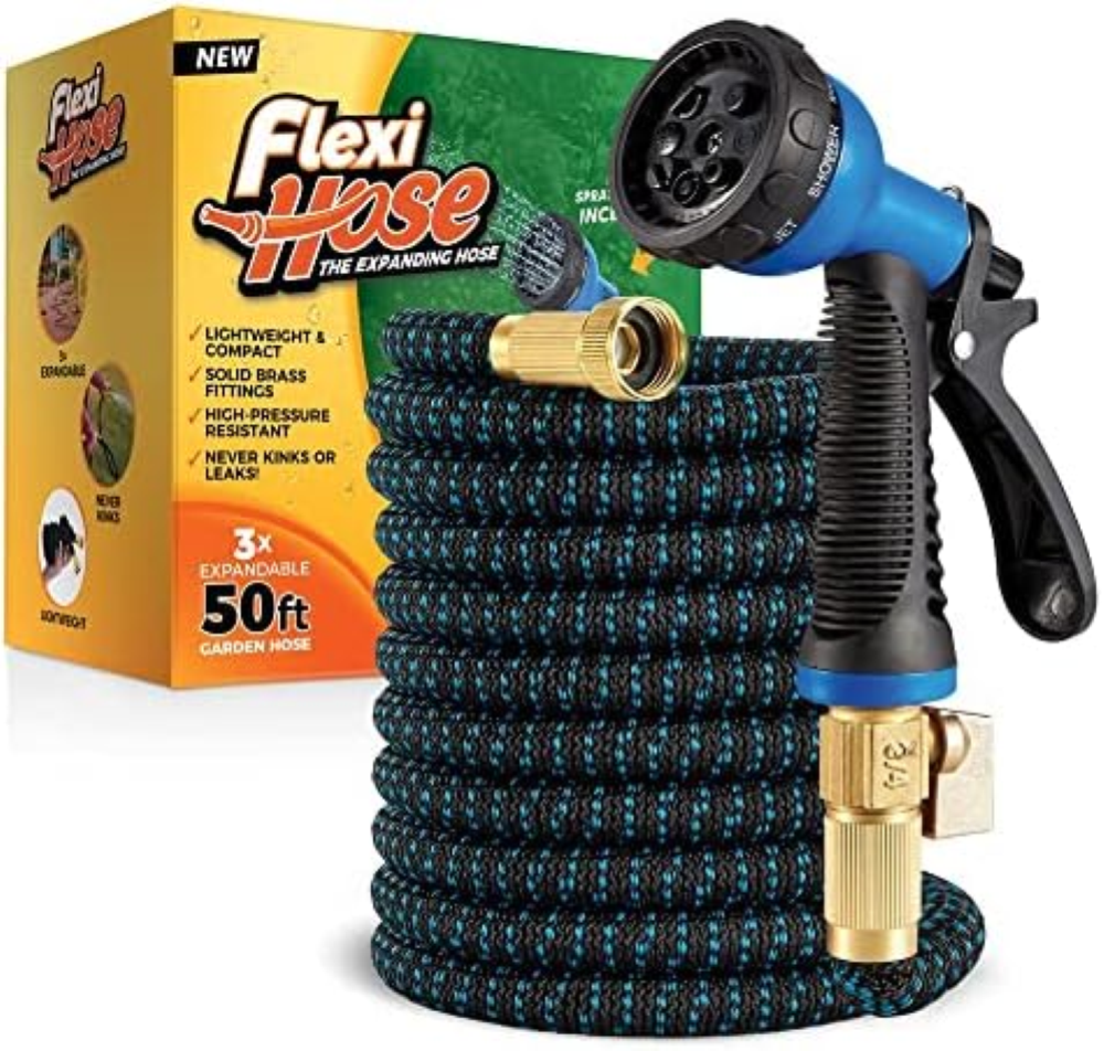 Flexi Hose Upgraded - Tubo espandibile da Giardino - 8 funzioni - Blu/Nero - 30