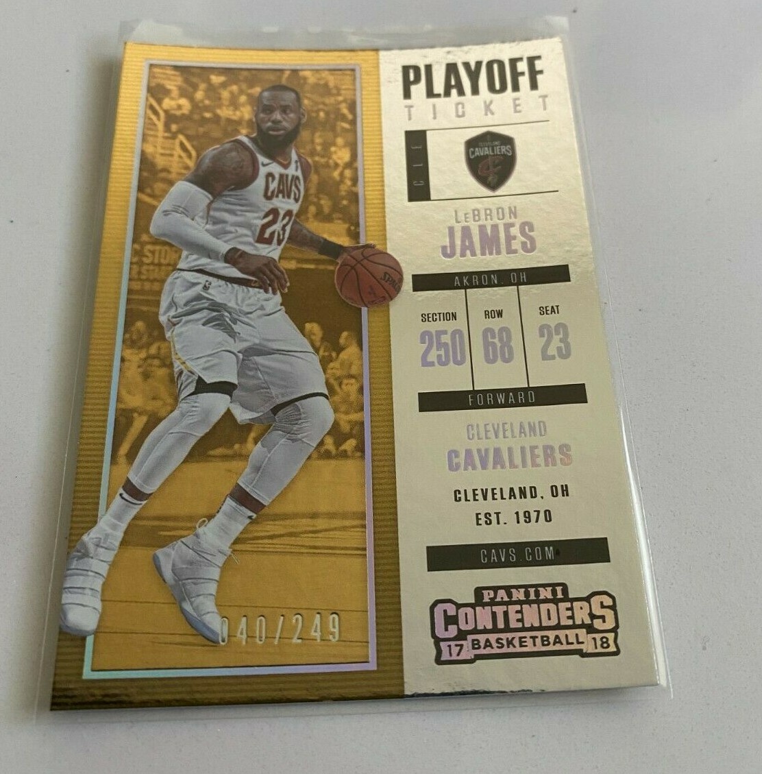 2017-18 Panini Contenders LeBron James #20 Playoff Ticket 249/249 Limited Edition