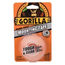 Gorilla Tape Indoor Outdoor Mounting Double Sided Clear 15lb Hold Weatherproof