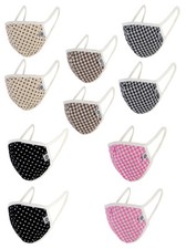 Fashion Mask Unisex Protective Plaid Check Design Reusable Washable 10 Pcs-Pack