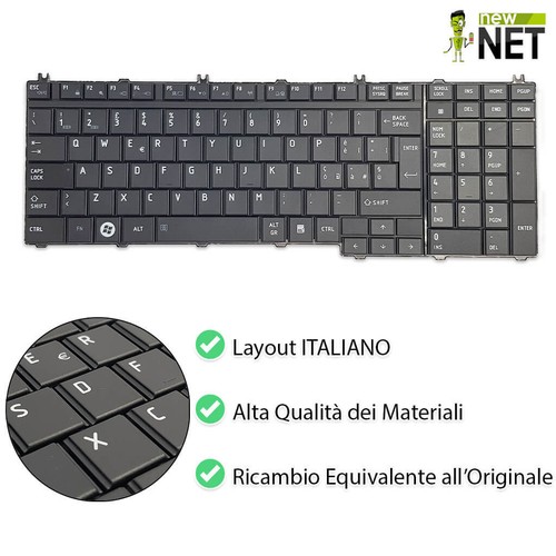 Tastiera compatibile con Toshiba Satellite Pro P300-14S P300-16P QWERTY - Foto 3 di 6
