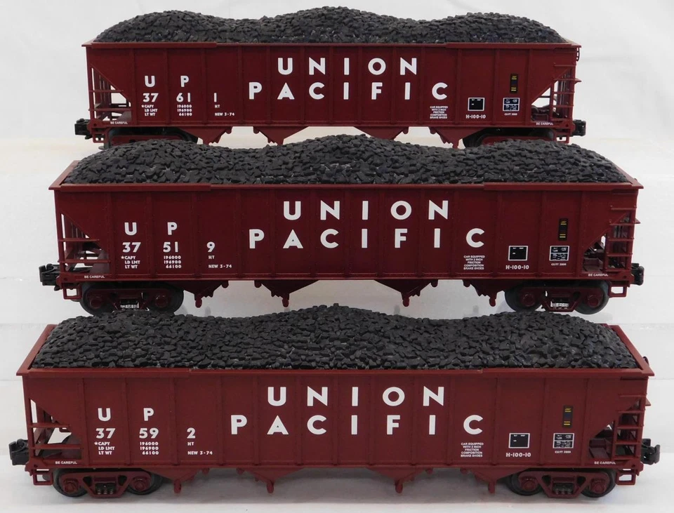 MTH 20-97060 UP Four Bay Hopper Six Car Set O Union Pacific 6 diff #s COAL loads - Image 3 of 4