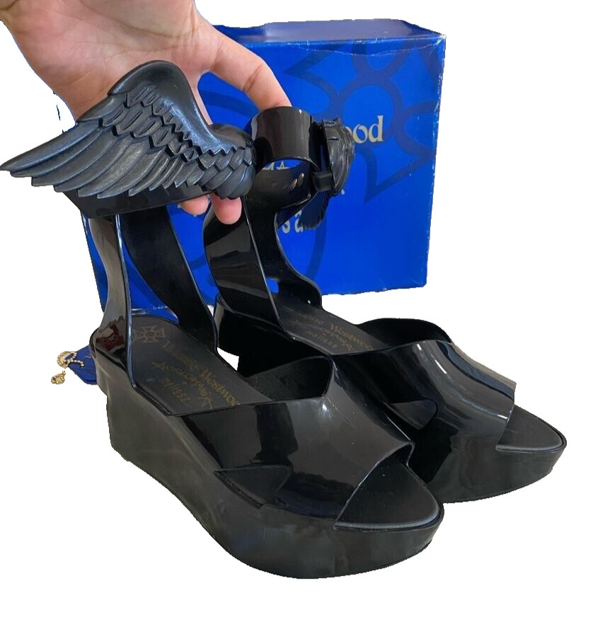 Vivienne Westwood Rocking Horse Winged Black Platforms US 38 EU