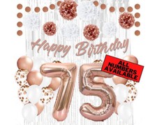 Rose Gold 75th Birthday Decorations for Girls - 40" Number Balloons  More
