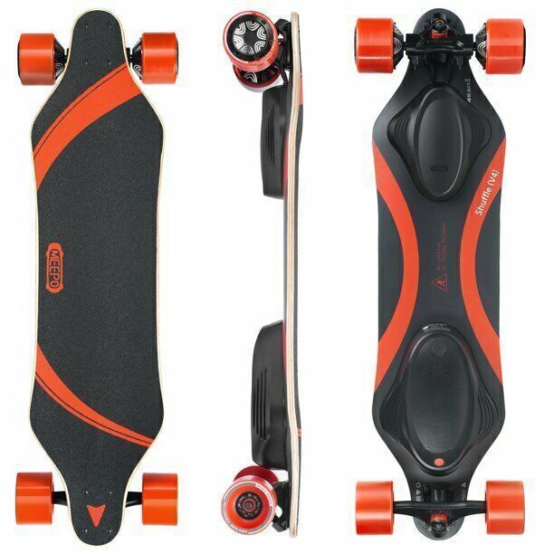 MEEPO Shuffle (V4) 620W x 2 Electric Skateboard - Black/Red for sale online