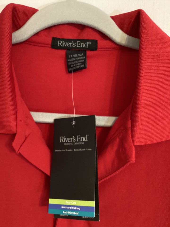 River's End Trading Company Men's Performance Polo Large Tall NWT eBay