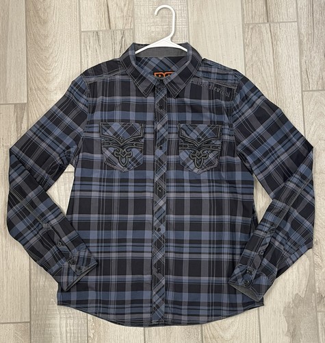 Blue Plaid Casual Long Sleeve Adult 