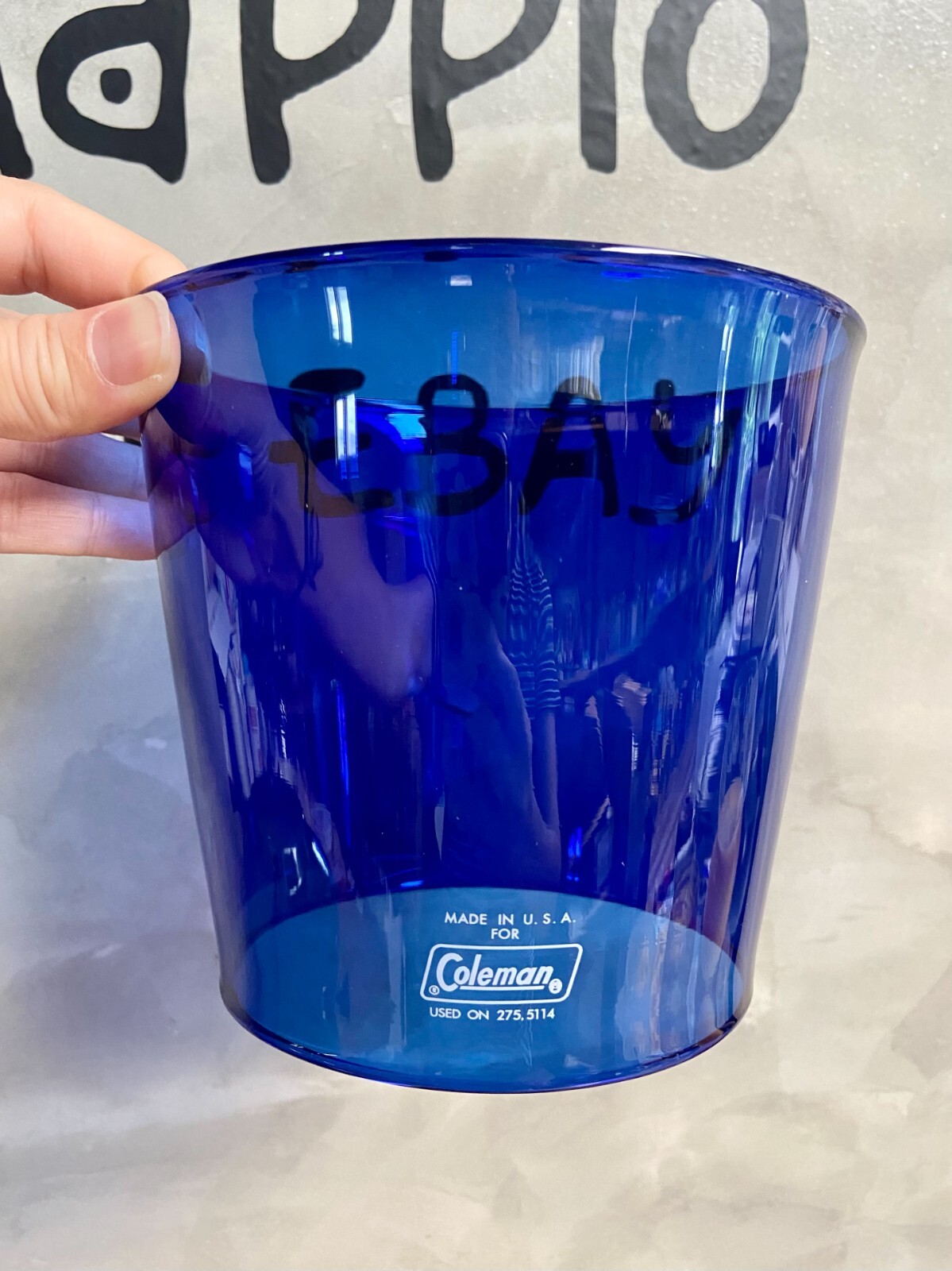 Coleman glass globe 621 275 5114 Blue color borosilicate glass