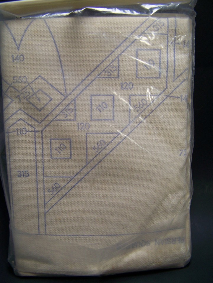 Vintage Aunt Lydia's 24x36 Hook Rug Pattern Canvas 504 Persian Squares