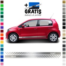 Auto Seitenstreifen Aufkleber-Set, Dekor-Sticker komp. mit SEAT MII - Wunschtext