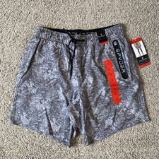 SPYDER Mens Swim Shorts Gray Quick Dry UPF 30 Zip Pocket Boxer Lined Trunks M