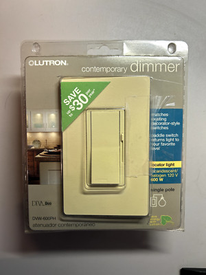 Lutron Slide Contemporary Dimmer Switch Ivory Single Pole DVW-600PH
