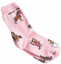 Youth Horse Fun Socks Fits size 13, 1-5 made in usa pink Ballet Ponies
