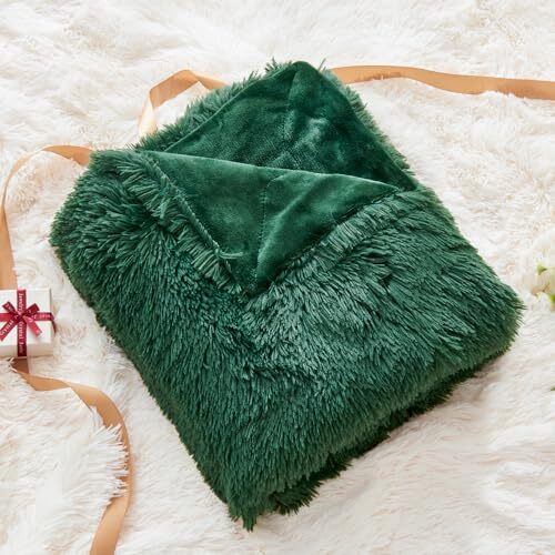 Fuzzy Faux Fur Throw Blanket Super Soft Cozy Plush Throw(50"x60") Dark