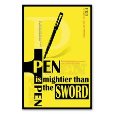 Postereck 0735 Poster Leinwand Vintage Plakat, Feder Schwert Schild Spruch