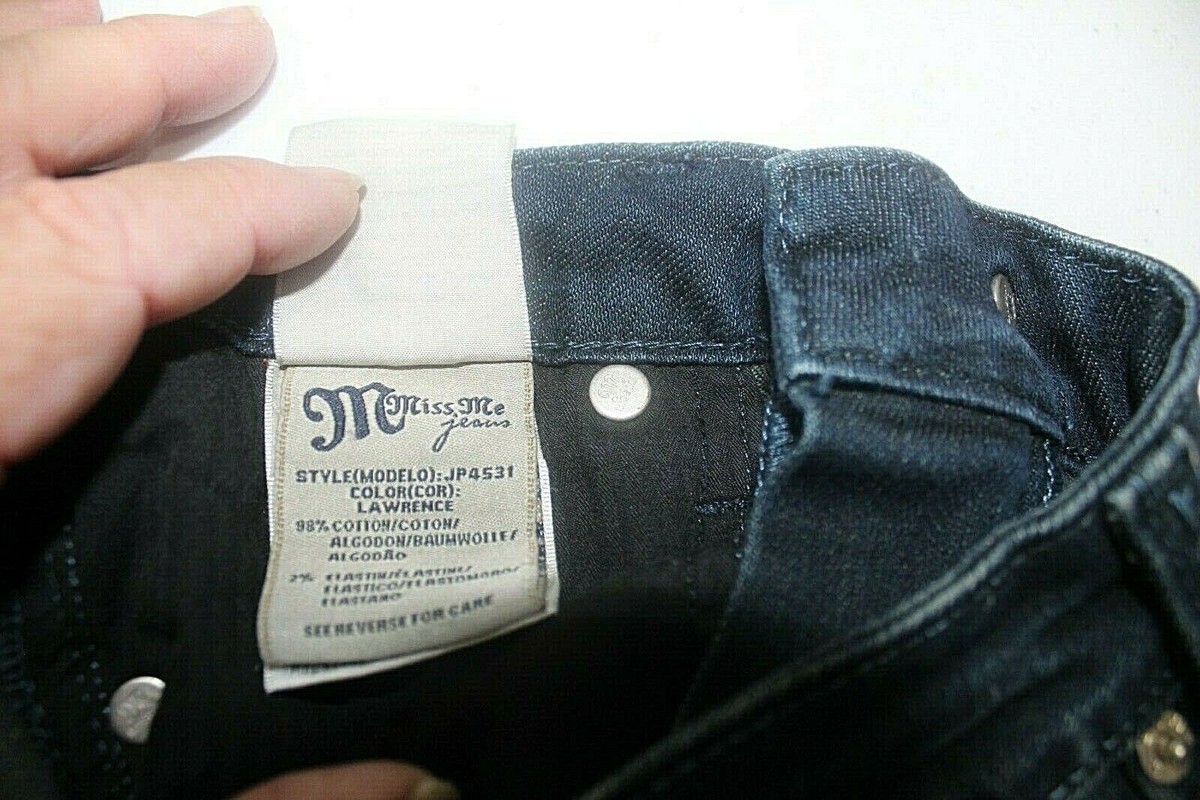 Jeans Femme MISS ME Lawrence - Denim Foncé Vieilli - Jambes évasées Flare - Taille 26 - Occasion TB